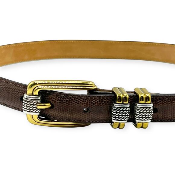 Brighton Womens Belt Brighton Classics Brown Two Tone Silver Western Cowgirl - Picture 4 of 13